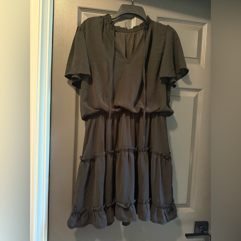 Black Tiered Dress with Elastic Waist